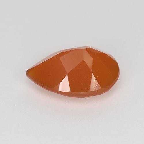 Cornalina laranja natural 1,27ct, formato de pêra, translúcido