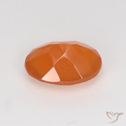 Cornalina laranja médio natural 0,86ct, corte oval, translúcido
