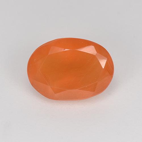 Cornalina Laranja brilhante Natural 0.81ct, Corte Oval, Translúcido