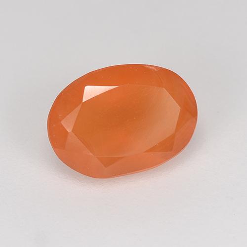 Cornalina Laranja brilhante Natural 0.81ct, Corte Oval, Translúcido