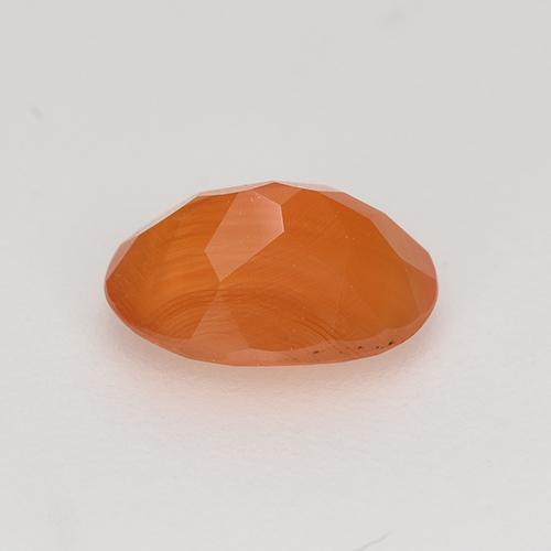 Cornalina Laranja brilhante Natural 0.81ct, Corte Oval, Translúcido