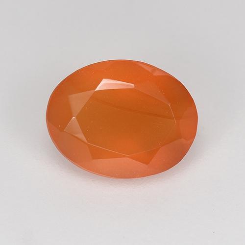 Cornalina laranja avermelhado Natural 0.96ct, Corte Oval, Translúcido
