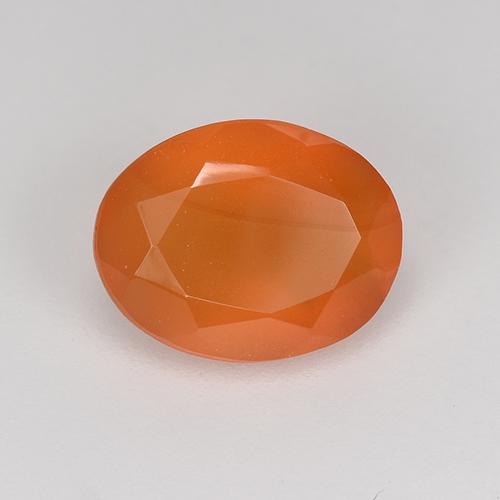 Cornalina laranja avermelhado Natural 0.96ct, Corte Oval, Translúcido