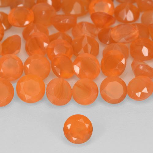Pedras preciosas de Cornalina Laranja Médio natural de 1.11 ct, Corte Redondo, Translúcido