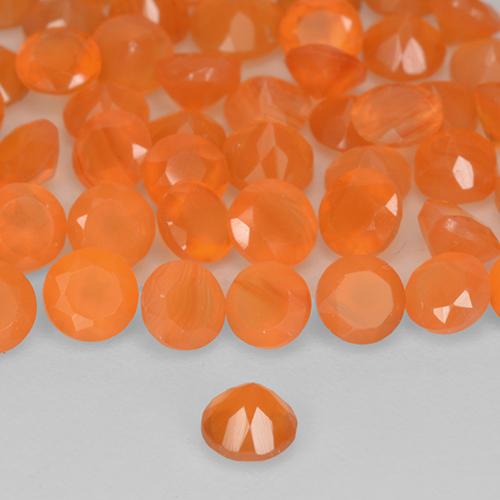 Pedras preciosas de Cornalina Laranja Médio natural de 1.11 ct, Corte Redondo, Translúcido