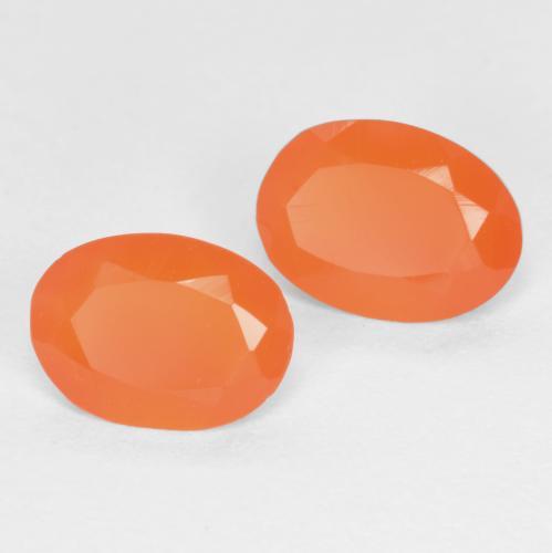 Pedras preciosas de cornalina damasco laranja quente natural de 1,12 ct, corte oval, translúcido