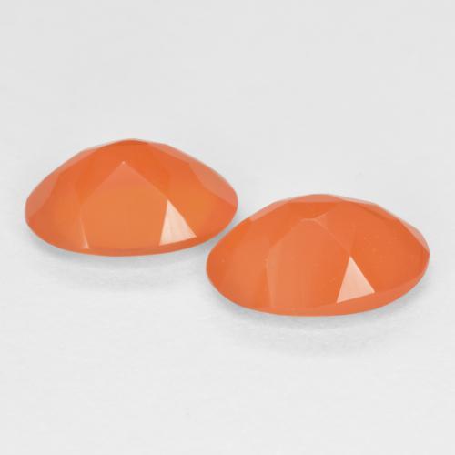 Pedras preciosas de cornalina damasco laranja quente natural de 1,12 ct, corte oval, translúcido