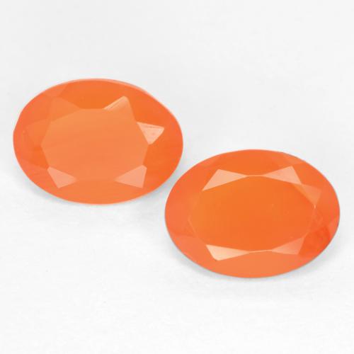 Pedras preciosas de Cornalina Laranja Médio natural de 1.16 ct, Corte Oval, Translúcido