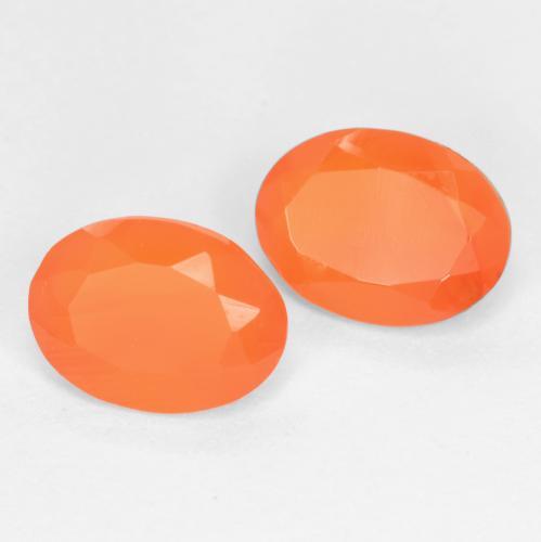 Pedras preciosas de Cornalina Laranja Médio natural de 1.16 ct, Corte Oval, Translúcido