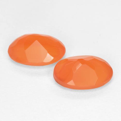 Pedras preciosas de Cornalina Laranja Médio natural de 1.16 ct, Corte Oval, Translúcido