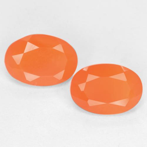 Pedras preciosas de Cornalina Laranja Intenso natural de 1.36 ct, Corte Oval, Translúcido