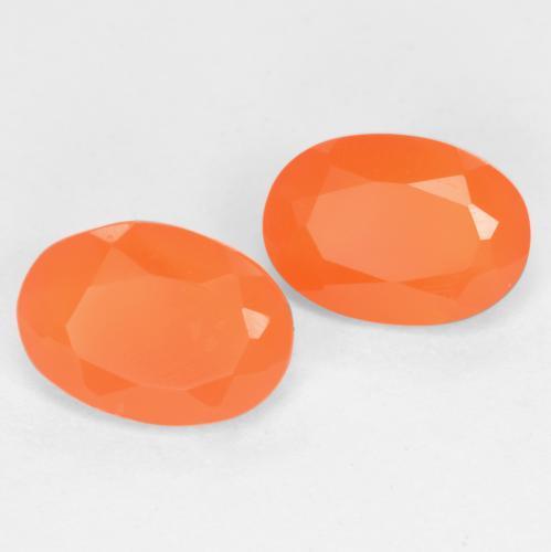 Pedras preciosas de Cornalina Laranja Intenso natural de 1.36 ct, Corte Oval, Translúcido