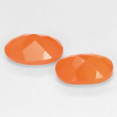 Pedras preciosas de Cornalina Laranja Intenso natural de 1.36 ct, Corte Oval, Translúcido