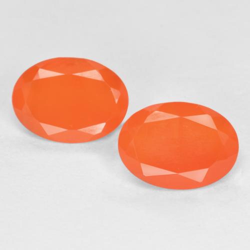 Pedras preciosas de Cornalina fogo laranja natural de 1.39 ct, Corte Oval, Translúcido