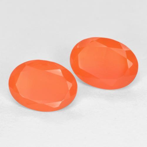Pedras preciosas de Cornalina fogo laranja natural de 1.39 ct, Corte Oval, Translúcido