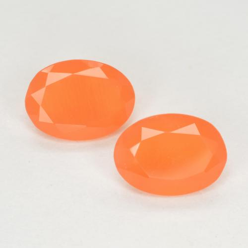 Pedras preciosas de cornalina laranja natural de 1,19 ct, corte oval, translúcido