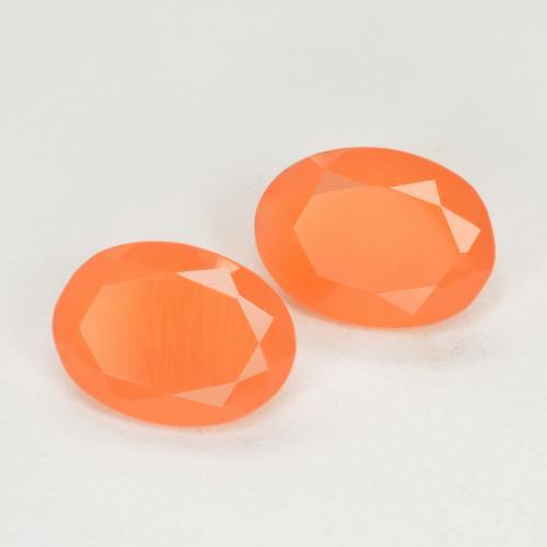 Pedras preciosas de cornalina laranja natural de 1,19 ct, corte oval, translúcido