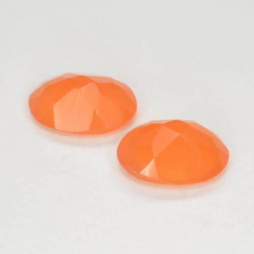 Pedras preciosas de cornalina laranja natural de 1,19 ct, corte oval, translúcido