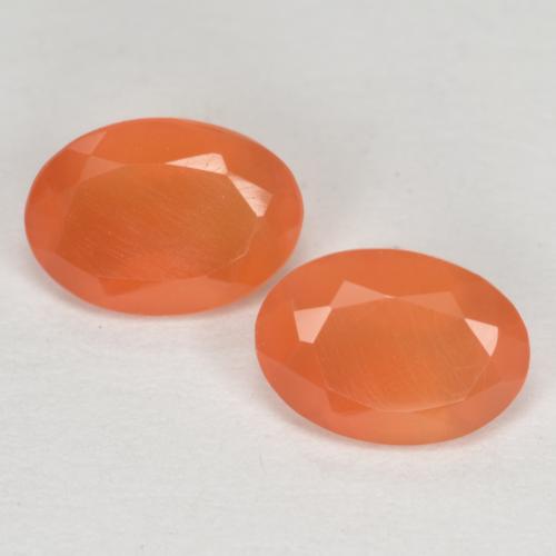 Pedras preciosas de Cornalina Damasco Laranja Quente natural de 1.27 ct, Corte Oval, Translúcido