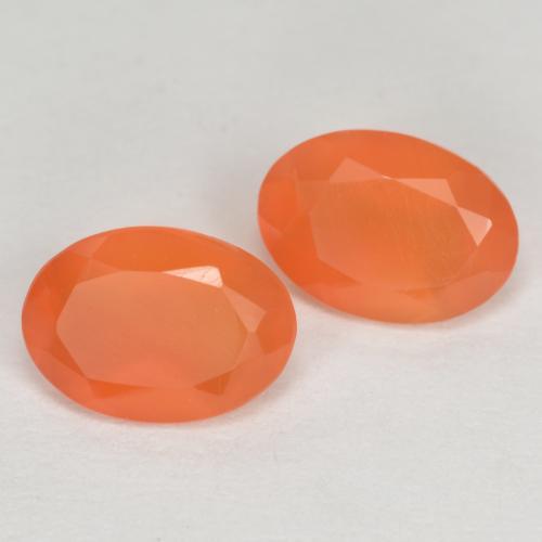 Pedras preciosas de Cornalina Damasco Laranja Quente natural de 1.27 ct, Corte Oval, Translúcido