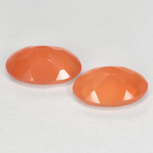 Pedras preciosas de Cornalina Damasco Laranja Quente natural de 1.27 ct, Corte Oval, Translúcido
