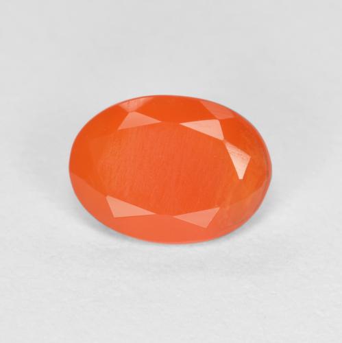 Cornalina laranja natural 0,62ct, corte oval, translúcido