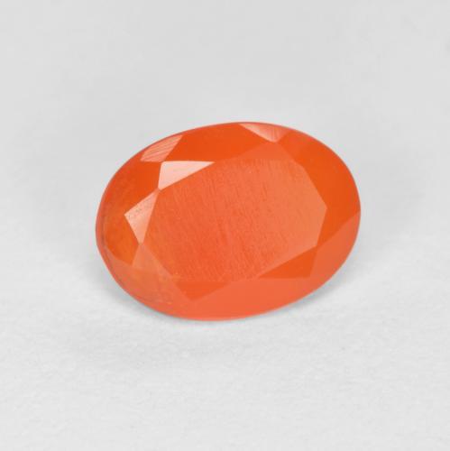 Cornalina laranja natural 0,62ct, corte oval, translúcido