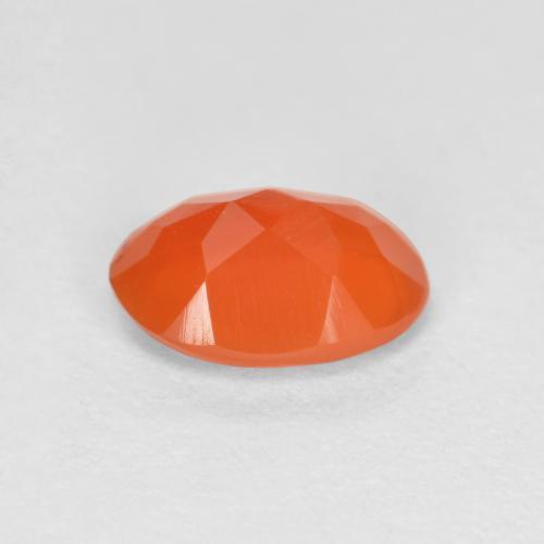 Cornalina laranja natural 0,62ct, corte oval, translúcido