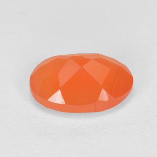 Cornalina laranja avermelhado Natural 0.79ct, Corte Oval, Translúcido