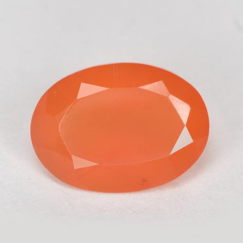 Cornalina laranja brilhante natural 0,72ct, corte oval, translúcido