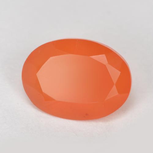 Cornalina laranja brilhante natural 0,72ct, corte oval, translúcido