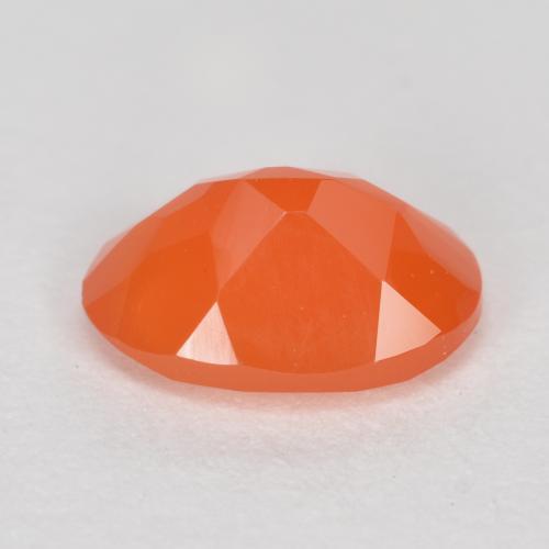 Cornalina laranja brilhante natural 0,72ct, corte oval, translúcido