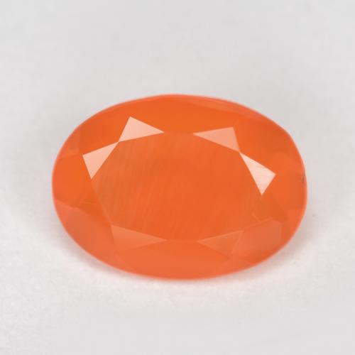 Cornalina Damasco Laranja Quente Natural 0,64ct, Corte Oval, Translúcido