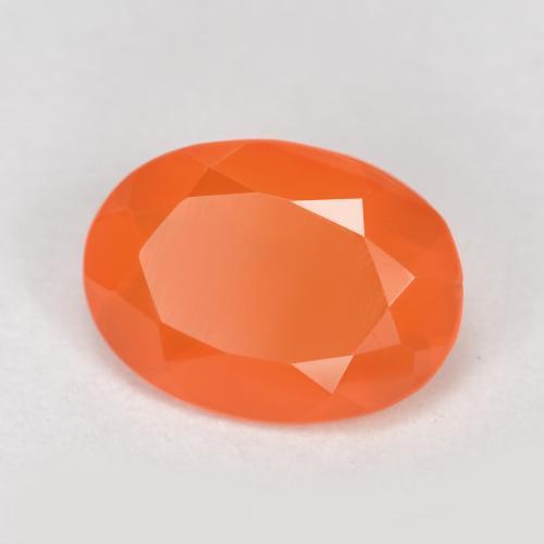 Cornalina Damasco Laranja Quente Natural 0,64ct, Corte Oval, Translúcido
