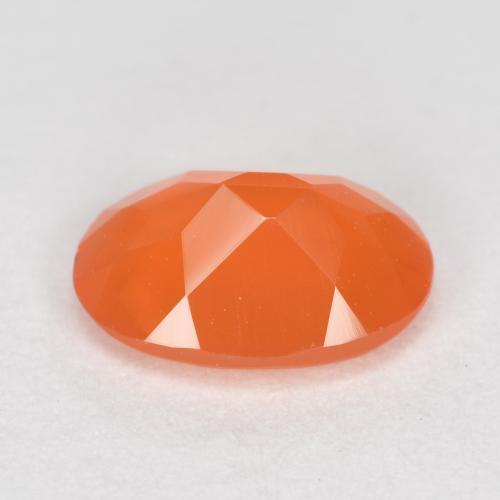 Cornalina Damasco Laranja Quente Natural 0,64ct, Corte Oval, Translúcido