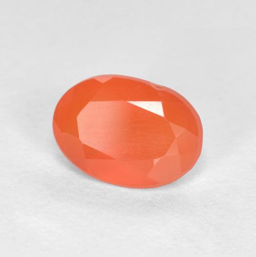 Cornalina fogo laranja Natural 0,69ct, Corte Oval, Translúcido