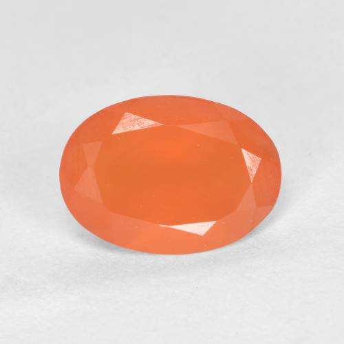 Cornalina laranja médio natural 0,72ct, corte oval, translúcido