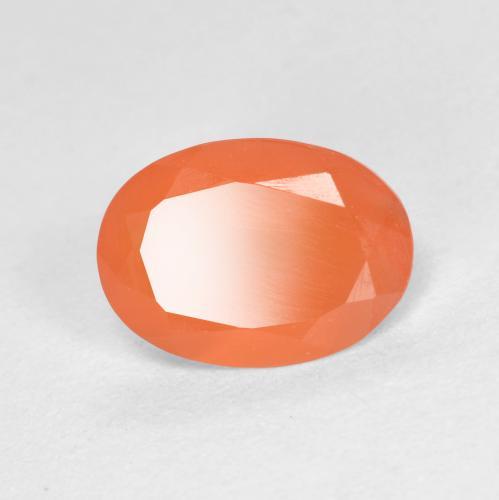 Cornalina laranja médio natural 0,72ct, corte oval, translúcido