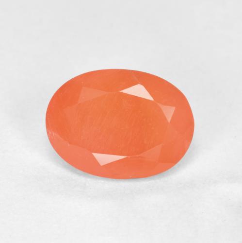 Cornalina Laranja Avermelhado Claro Natural 0.72ct, Corte Oval, Translúcido