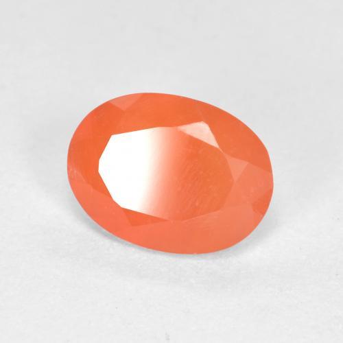 Cornalina Laranja Avermelhado Claro Natural 0.72ct, Corte Oval, Translúcido