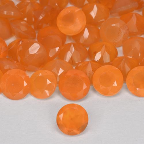 Pedras preciosas de Cornalina Laranja Médio natural de 2.47 ct, Corte Redondo, Translúcido