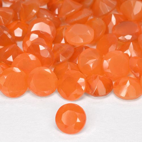 Pedras preciosas de Cornalina Laranja brilhante natural de 2.46 ct, Corte Redondo, Translúcido