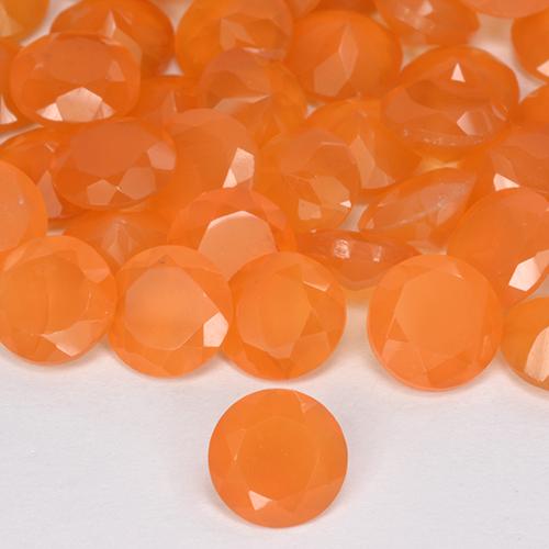 Pedras preciosas de Cornalina Laranja brilhante natural de 3,99 ct, Corte Redondo, Translúcido