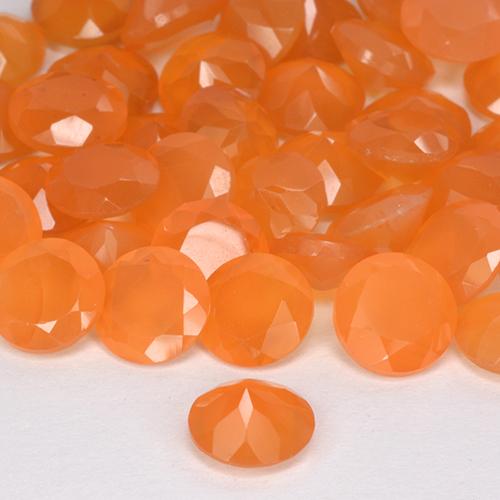 Pedras preciosas de Cornalina Laranja brilhante natural de 3,99 ct, Corte Redondo, Translúcido