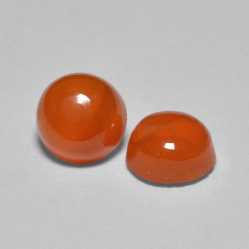 Pedras preciosas de Cornalina fogo laranja natural de 1.68 ct, Corte Redondo, Translúcido