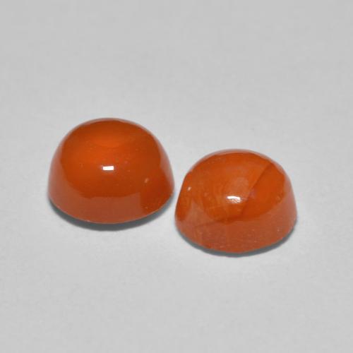 Pedras preciosas de Cornalina fogo laranja natural de 1.68 ct, Corte Redondo, Translúcido