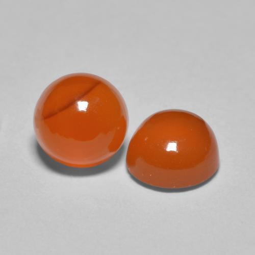 Pedras preciosas de Cornalina Laranja Médio natural de 1,89 ct, Corte Redondo, Translúcido