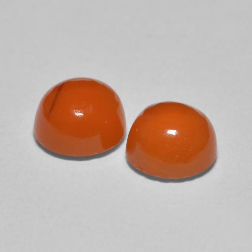Pedras preciosas de Cornalina Laranja Médio natural de 1,89 ct, Corte Redondo, Translúcido