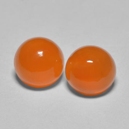 Pedras preciosas de cornalina laranja brilhante natural de 1,79 ct, corte redondo, translúcido