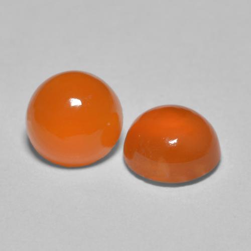 Pedras preciosas de cornalina laranja brilhante natural de 1,79 ct, corte redondo, translúcido